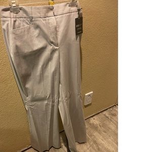 Express Design Studio Editor White Pinstripe Wide Leg Pants Size 10